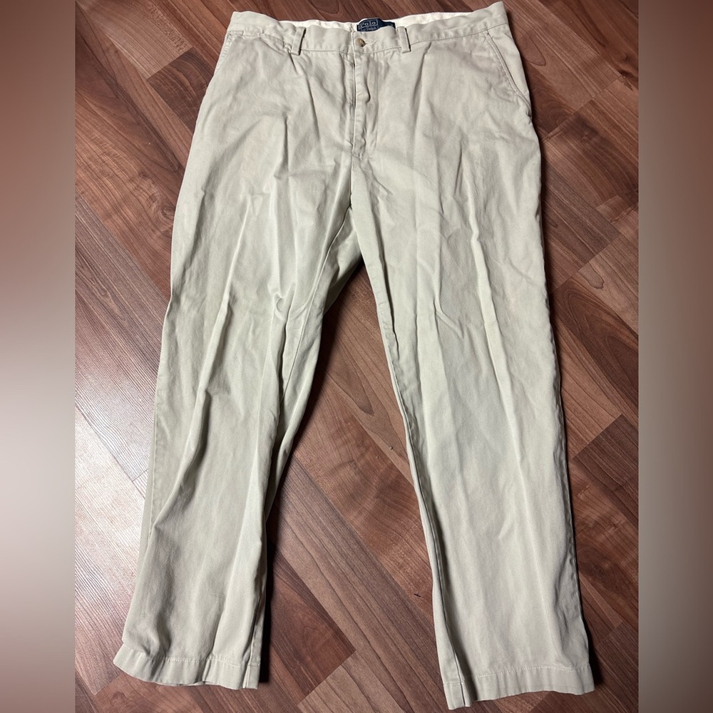 Polo Ralph Lauren Men's Classic Fit Chino Pants, Size 36x30, Light Khaki Cotton